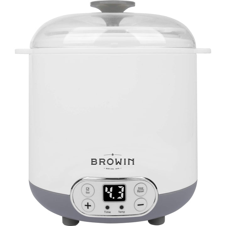 Browin 801013 Multifunktionales Gerät Käse und Joghurt mit 1,5 L Thermostat, weiss, grau,