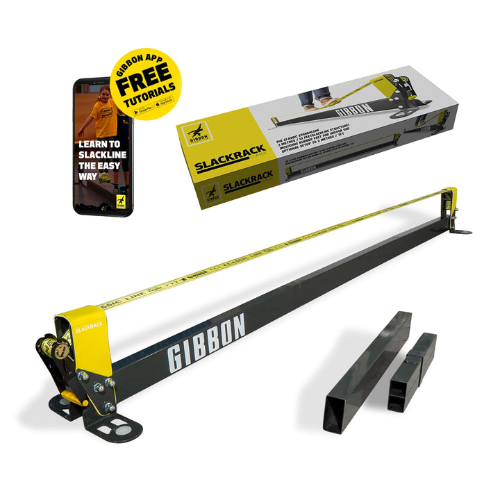 Gibbon SlackRack Classic | Indoor Slackline-System | 2m oder 3m Aufbaulänge | 5cm Breit | Höhe 30cm