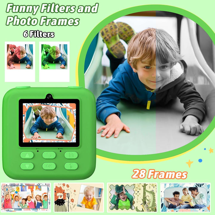 Upgrade Kinderkamera Sofortdruck für Jungen und Mädchen, 1080P HD Dual-Linse Selfie Digitalkamera mi