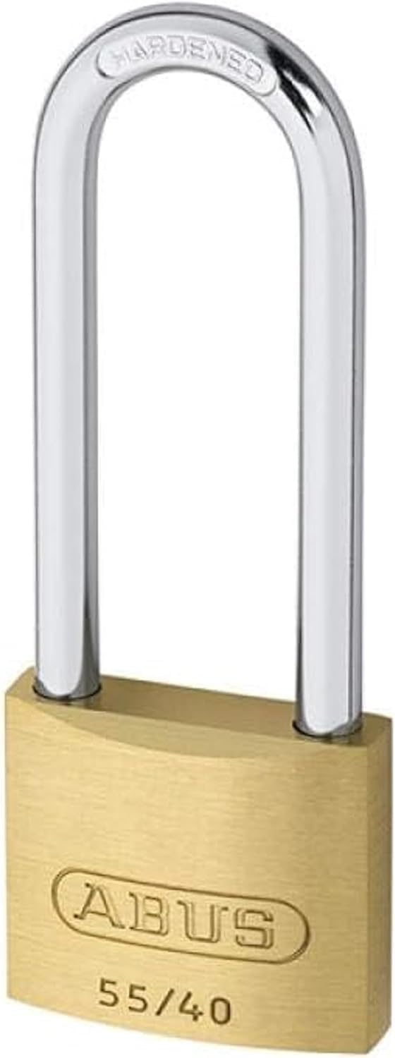 Abus - 55/40 40mm Messing Vorhängeschloss Lange Schäkel 63 - ABU5540LS63 1 Stück 40mm / Bügelhöhe 63