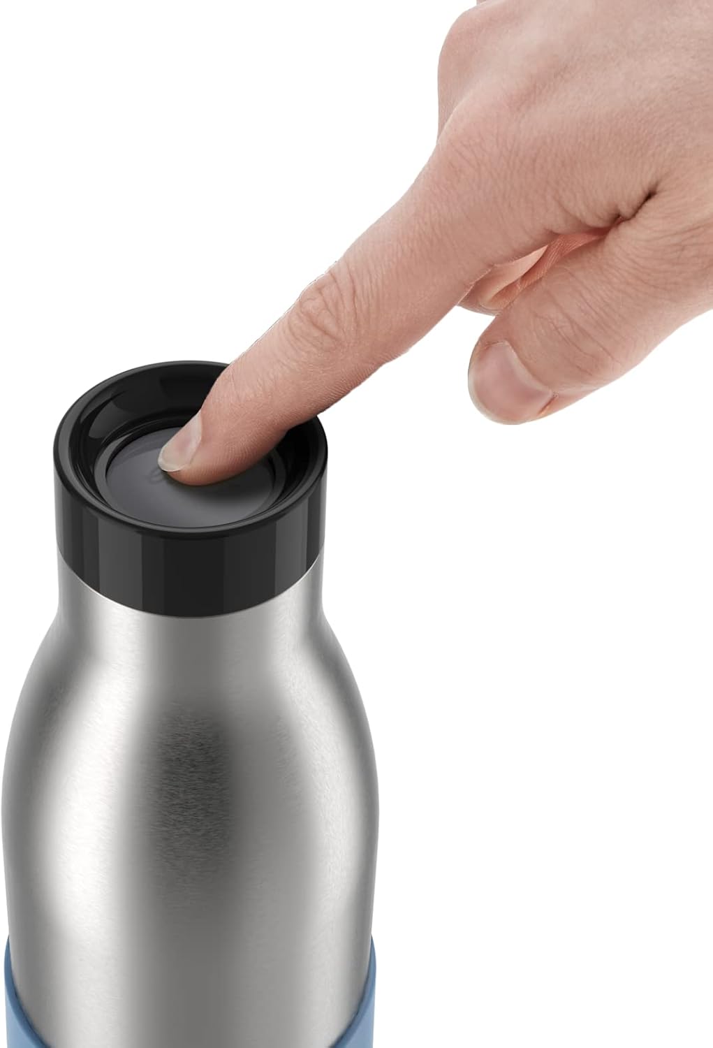 Emsa N31107 Bludrop Sleeve Trinkflasche | 0,5 Liter | 100 % dicht | Quick-Press Verschluss | Ergonom