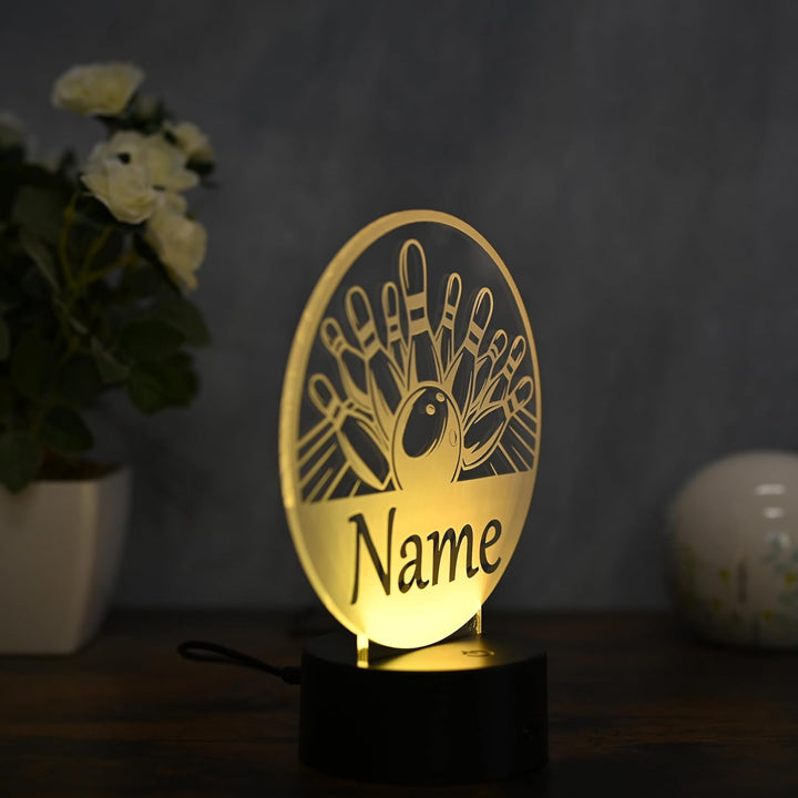 Personalisierte Bowling LED Lampe – Geschenk zum Geburtstag für Bowlingspieler & Fans Bowling Deko,
