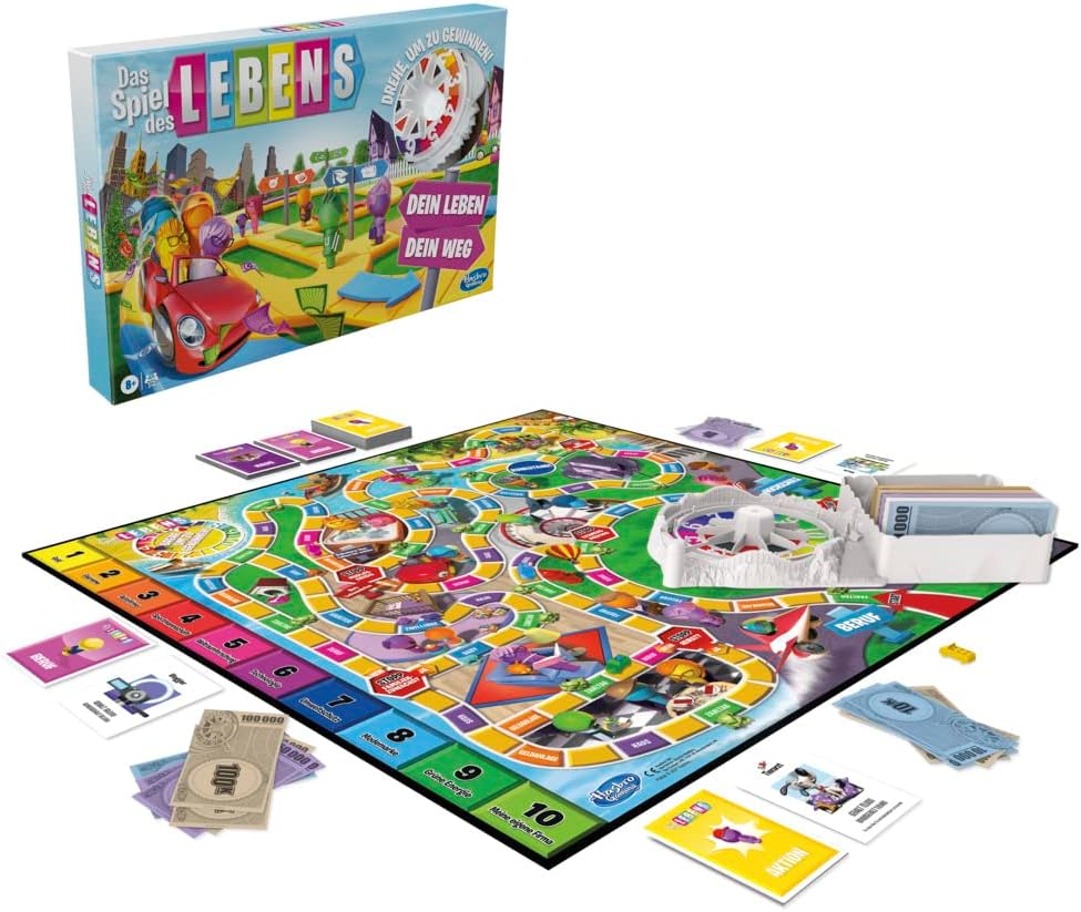 Hasbro F0800100 Das Spiel des Lebens, Brettspiel für die ganze Familie für 2 â€“ 4 Spieler, für Kind