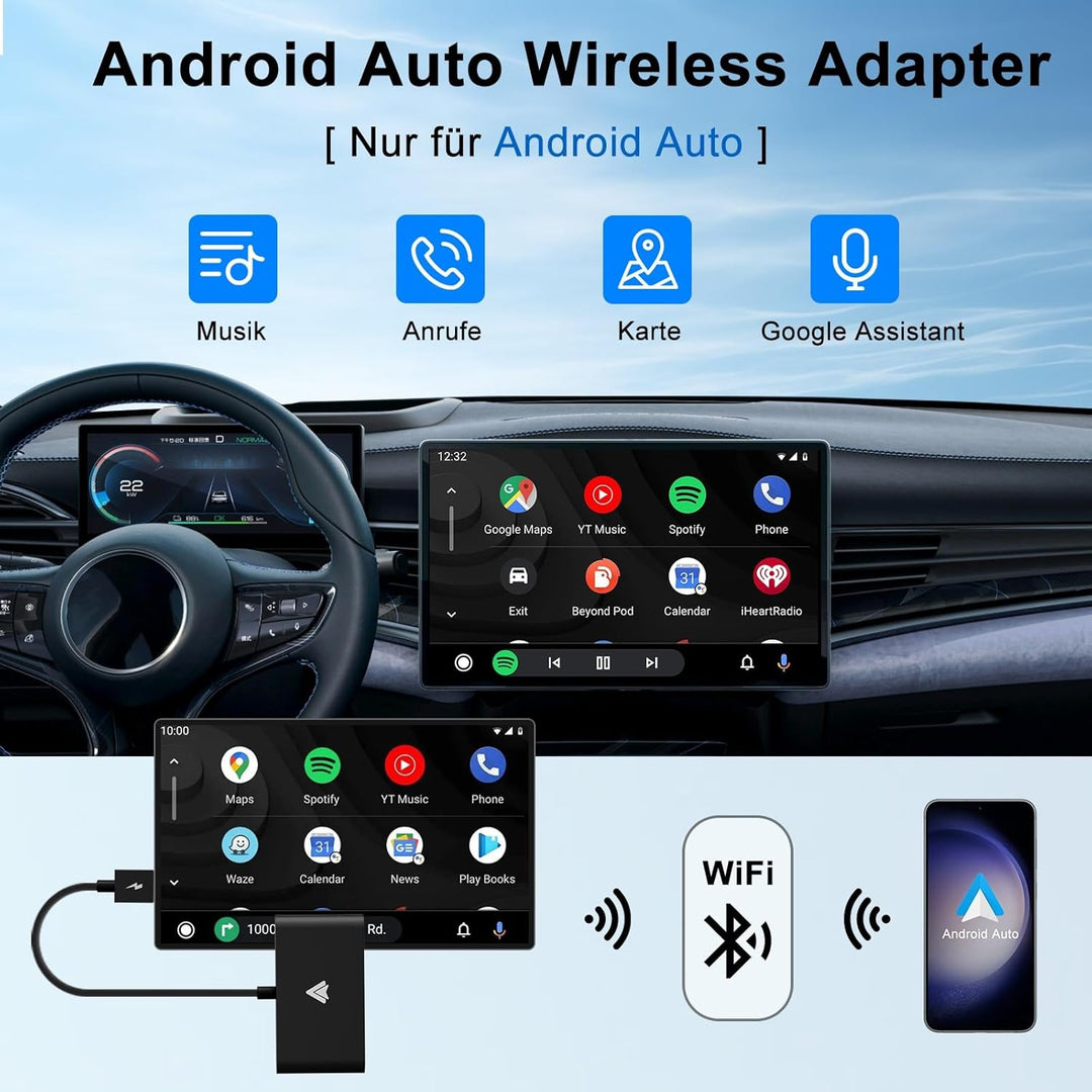 Android Auto Wireless Adapter, Android Auto Adapter für Werkseitig Verkabeltes auf Wireless, Kompati