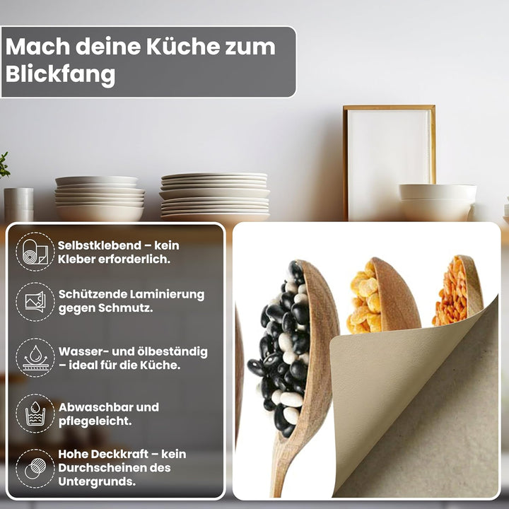 DIMEX Küchenrückwand Folie selbstklebend LÖFFEL | Klebefolie - Dekofolie - Spritzschutz für Küche |