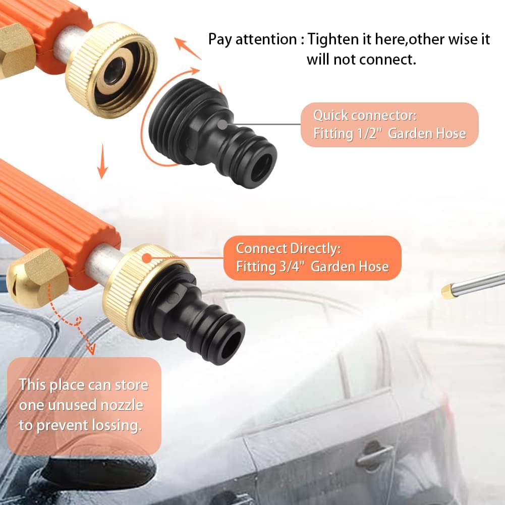 Jet Hochdruck-Hochdruckreiniger, Tragbare Hydrojet Hochdruckreiniger Gartenschlauch Ende, Glasfenste