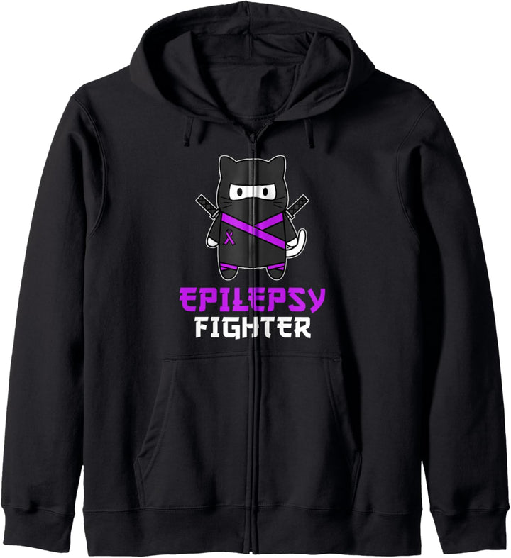 Ninja Cat Epilepsie-Kämpfer Kapuzenjacke