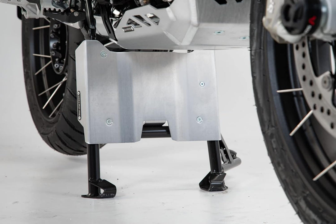 SW-Motech Motorschutz-Verlängerung am Hauptständer - Silbern. BMW R1200GS (12-), R1250GS (18-).