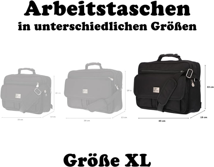 Christian Wippermann Arbeitstasche Herren Nylon - Grosse Umhängetasche M-L-XL Laptoptasche - Wasser-