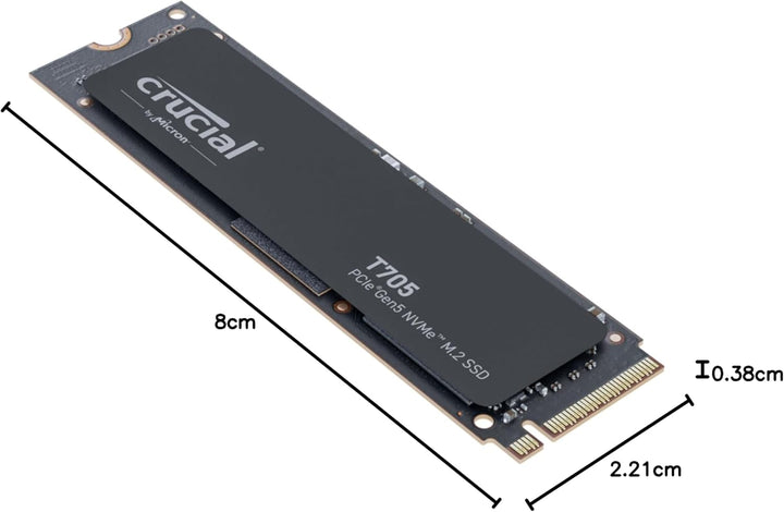 Crucial T705 4TB SSD PCIe Gen5 NVMe M.2 Interne SSD, bis zu 14.100MB/s, Microsoft DirectStorage, PCI