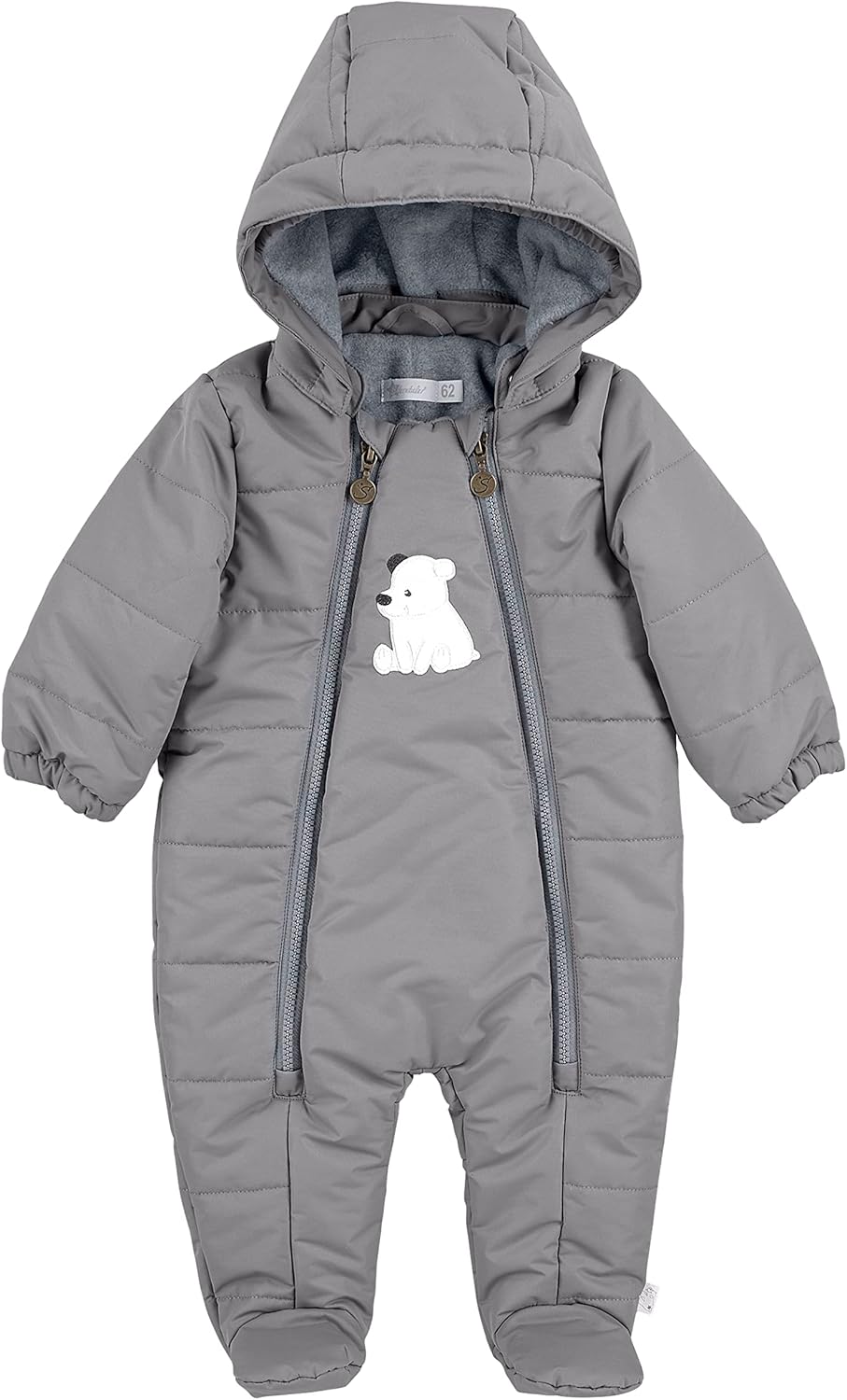 Sterntaler Unisex Kinder Overall Baby Overall gesteppt mit Kapuze Eisbär Elia 68 Rauchgrau, 68 Rauch