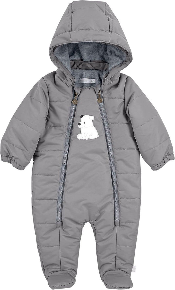 Sterntaler Unisex Kinder Overall Baby Overall gesteppt mit Kapuze Eisbär Elia 68 Rauchgrau, 68 Rauch
