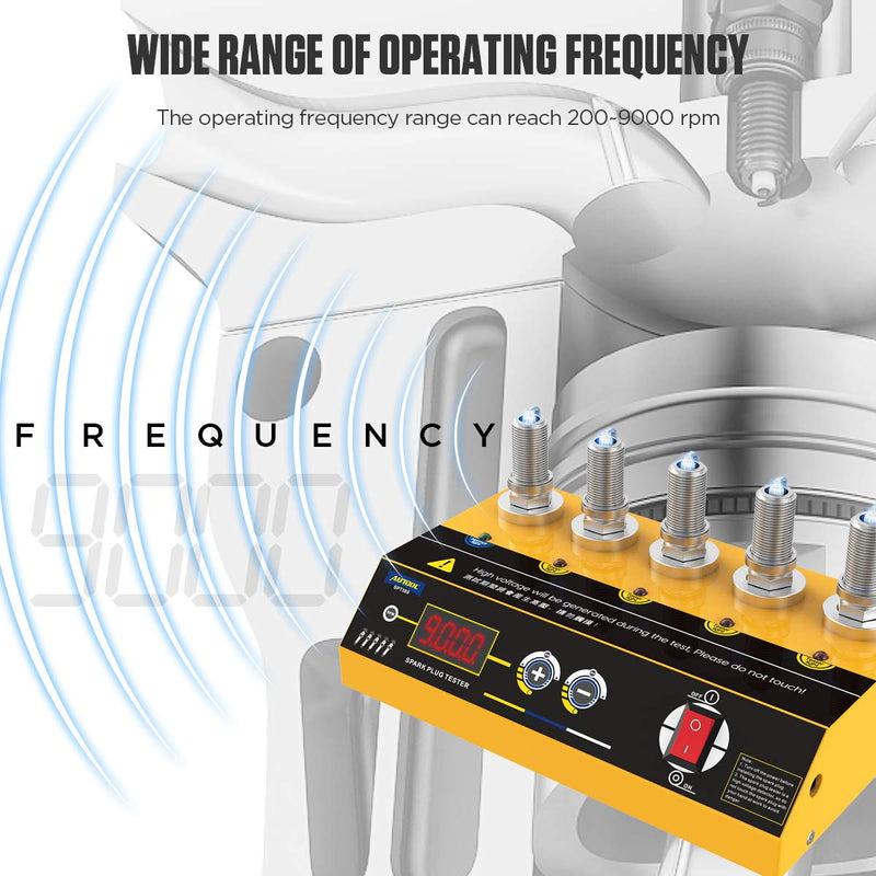 AUTOOL SPT360 Auto Zündkerze Tester, Kfz Zündkerzendetektor Zündkerzen-Systemanalysator mit 5 einste