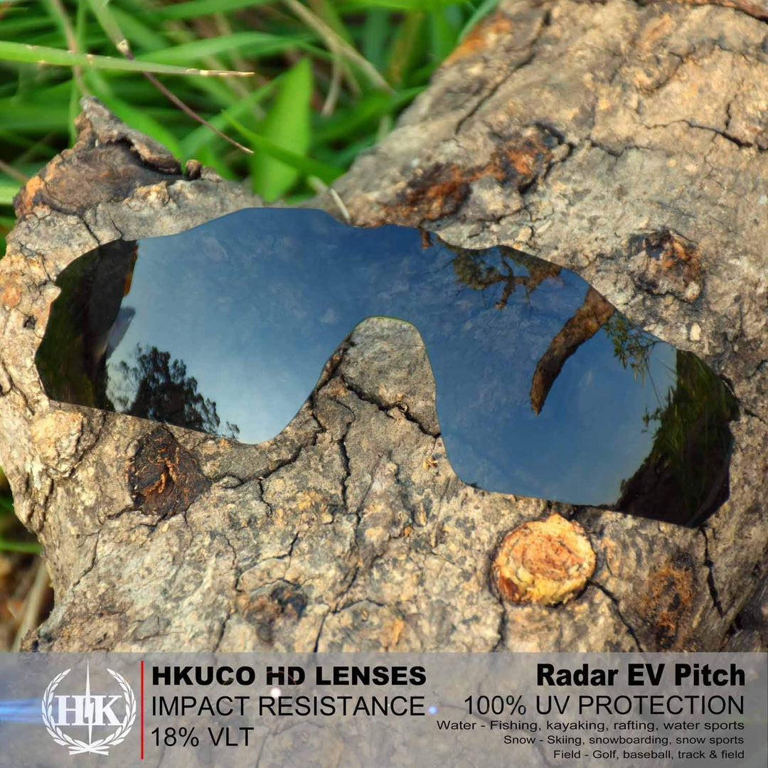 HKUCO verstärken Männer Ersatzgläser für Oakley Radar EV Pitch Sunglasses Schwarz/Transparentes Gelb