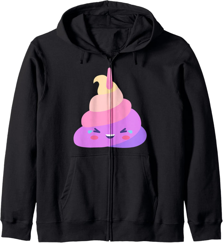 Happy Unicorn Poop Face Smiling LOL Laughing Crying Rainbow Kapuzenjacke