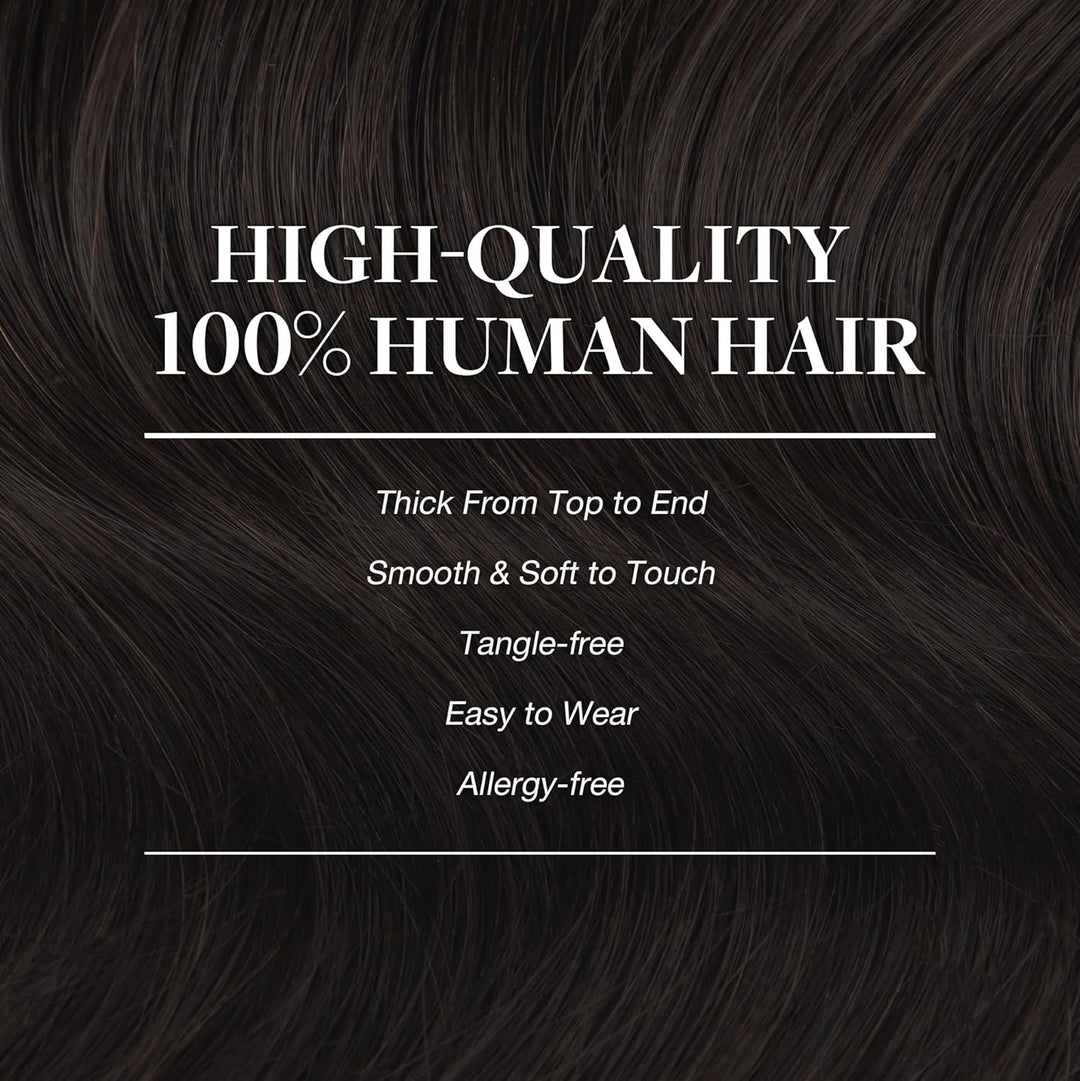 GOO GOO Clip in Extensions Echthaar, Echthaar Extensions Clip, 25cm 55g 7pcs, Haarverlängerung Echth