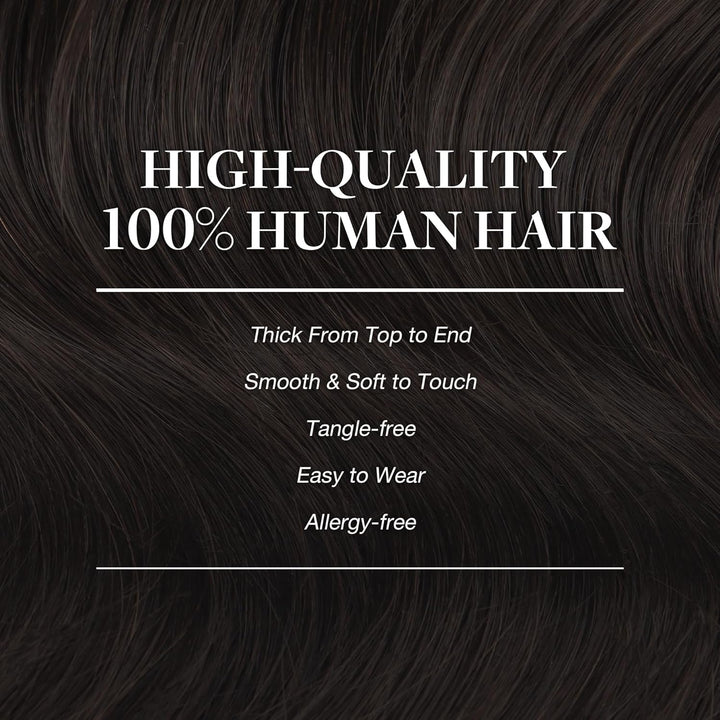 GOO GOO Clip in Extensions Echthaar, Echthaar Extensions Clip, 25cm 55g 7pcs, Haarverlängerung Echth