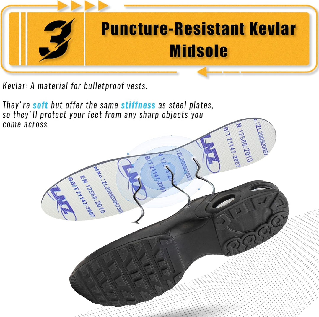 Hitmars Arbeitsschuhe Unisex Gr.36-47 36 EU Sneaker B Alles Schwarz, 36 EU Sneaker B Alles Schwarz