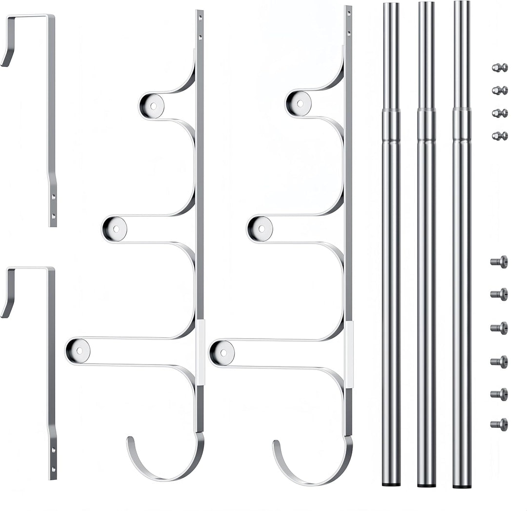 Teleskop Tür-Handtuchstange Bad 35-60cm | Türgarderobe zum Einhängen Badezimmer, 3-stufiger Handtuch