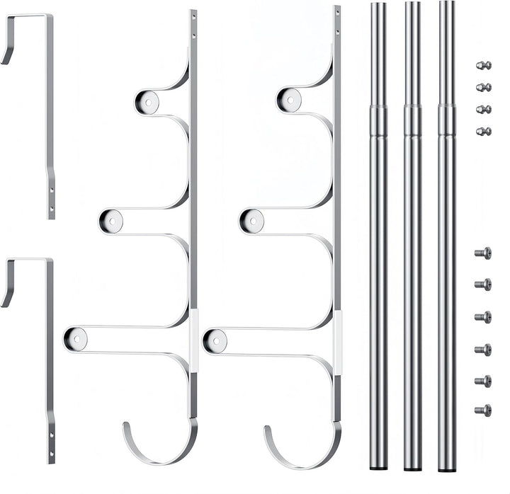 Teleskop Tür-Handtuchstange Bad 35-60cm | Türgarderobe zum Einhängen Badezimmer, 3-stufiger Handtuch