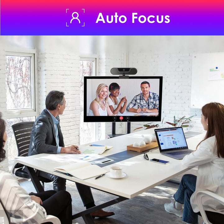 V20 UHD 4K Webcam mit Mikrofon und Lautsprecher, 4K/25FPS, 1080P/30FPS, AI Autofokus, Fernbedienung,