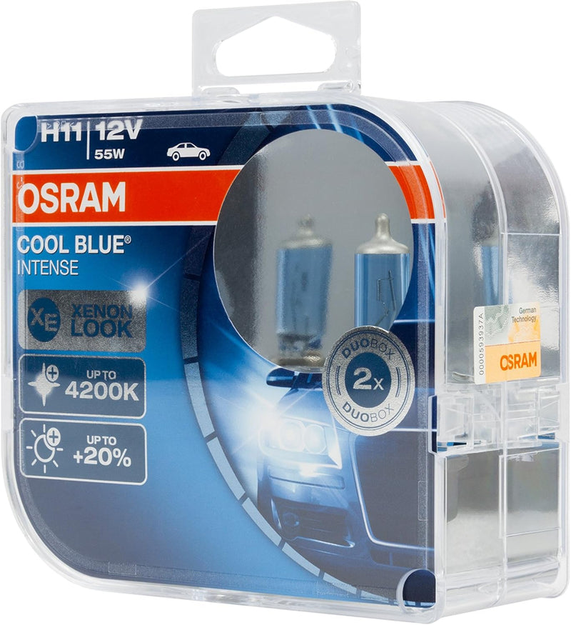 Osram 64211CBI-HCB Cool Blue Intense H11 Halogen, Scheinwerferlampe, 12 V, Duo Box, Anzahl 2