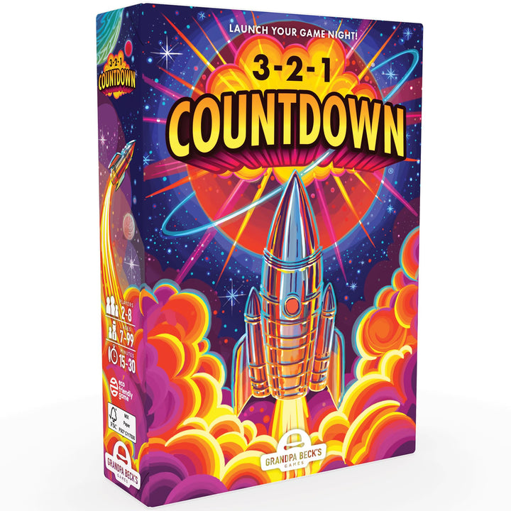 3-2-1 Countdown Board Game by Grandpa Beck’s – Fast-Paced Family Card Game for Game Night – Fun Stra