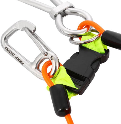 Tauchen Riffhaken, Edelstahl Reef Doppelhaken Scuba Drift Hook Tauchzubehör mit D-Ring Orange, Orang