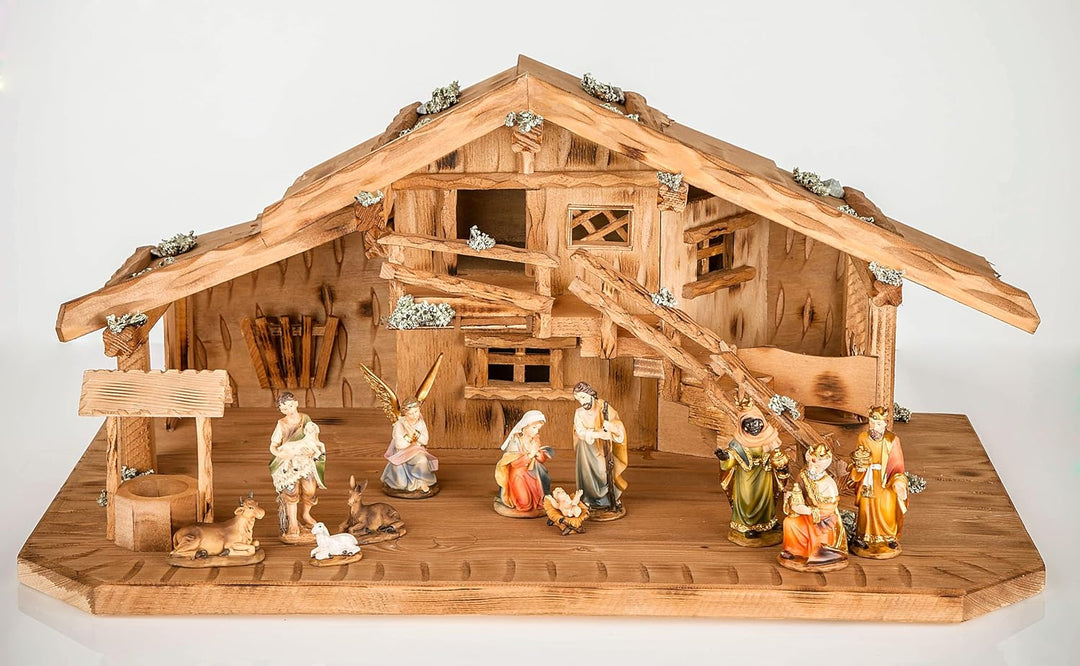 Holz und Gartentrends Weihnachtskrippe Krippe Krippenstall Weihnachten Weihnachtskrippen Tischkrippe