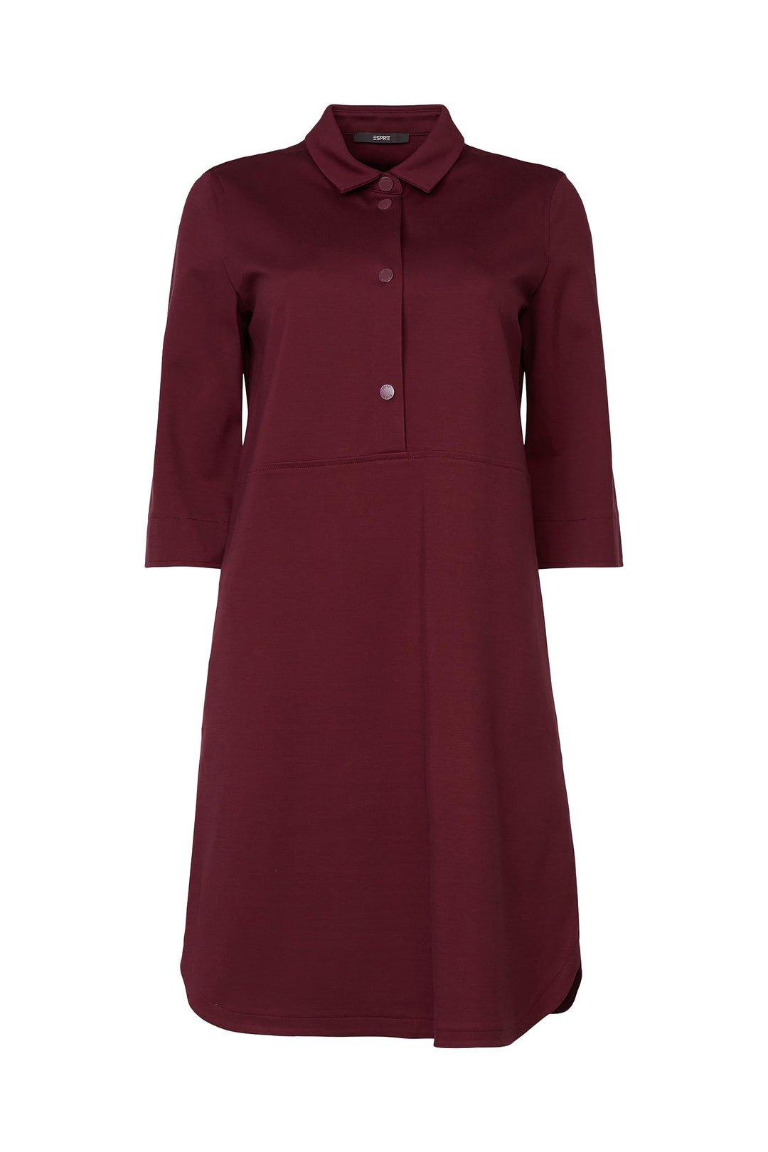 ESPRIT Hemdblusenkleid aus Punto-Jersey 30 515/Aubergine, 30 515/Aubergine