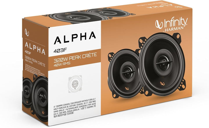 Infinity Alpha 403F Koaxial Lautsprecher Auto 10cm, 4 Zoll, von Harman Kardon Car HiFi mit 40W RMS u