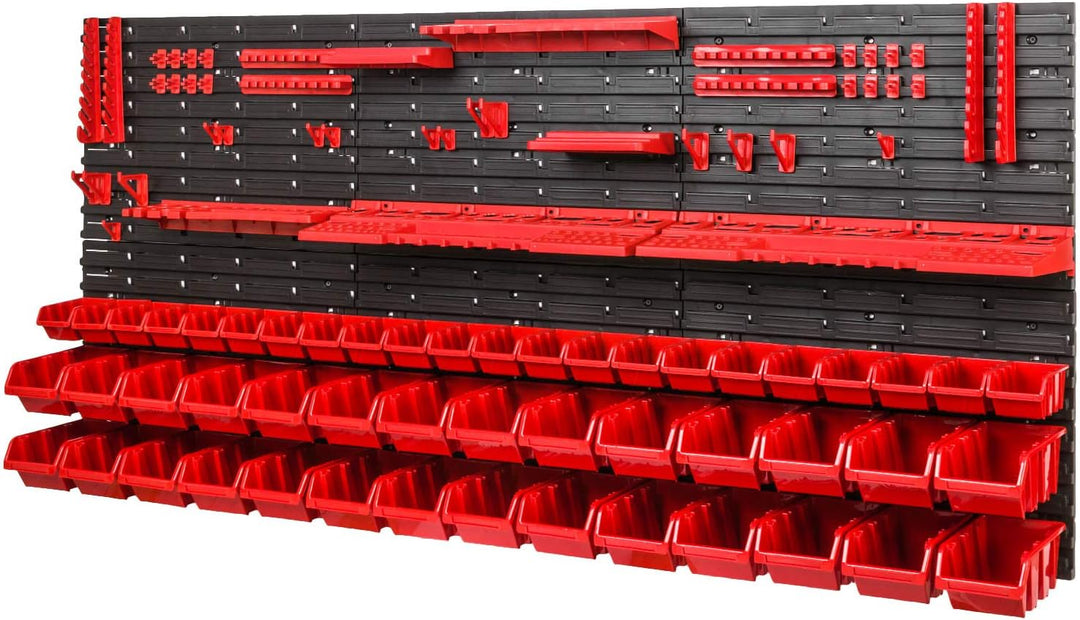 PAFEN Werkstattregal Wandregal | 1728 x 780 mm | Lagersystem mit Werkzeughalterungen und Stapelboxen