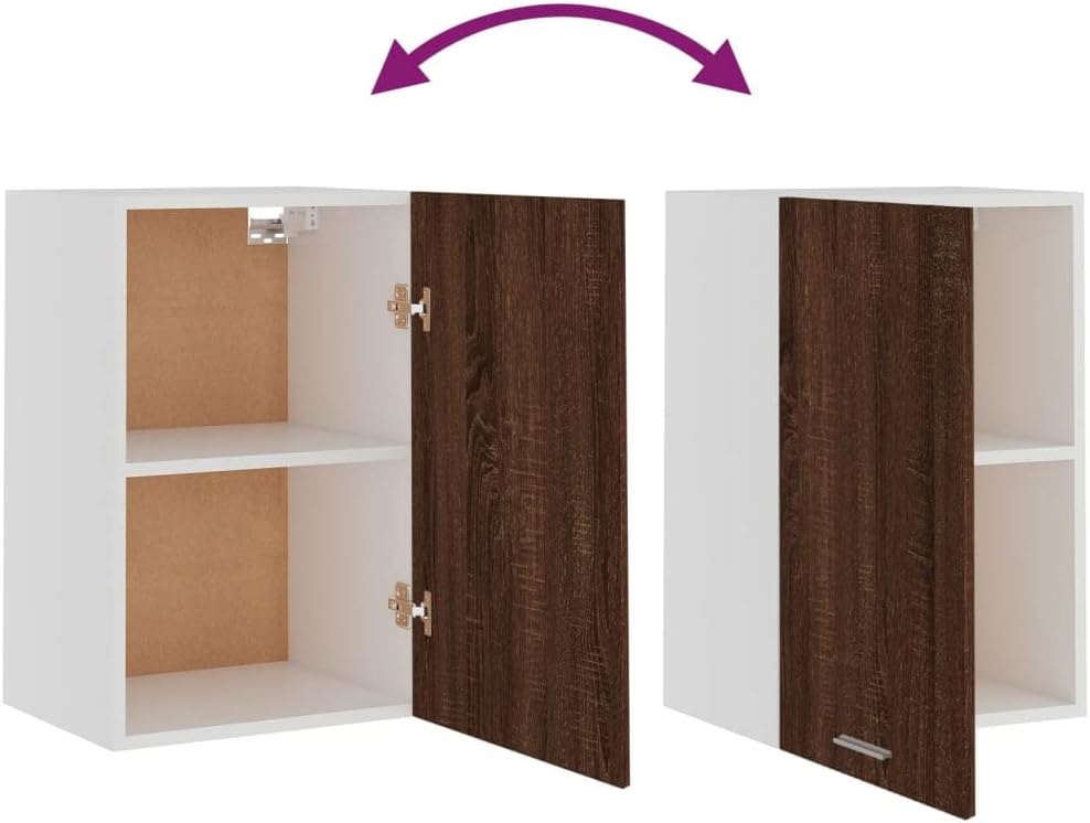 vidaXL Hängeschrank Braun Eichen-Optik 39,5x31x60 cm Holzwerkstoff Hängeschrank 40 cm Braune Eiche,