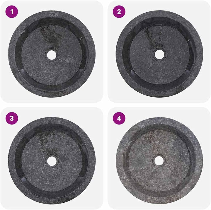 vidaXL Waschbecken Aufsatzwaschbecken Waschtisch Waschplatz Waschschale Handwaschbecken Naturstein B