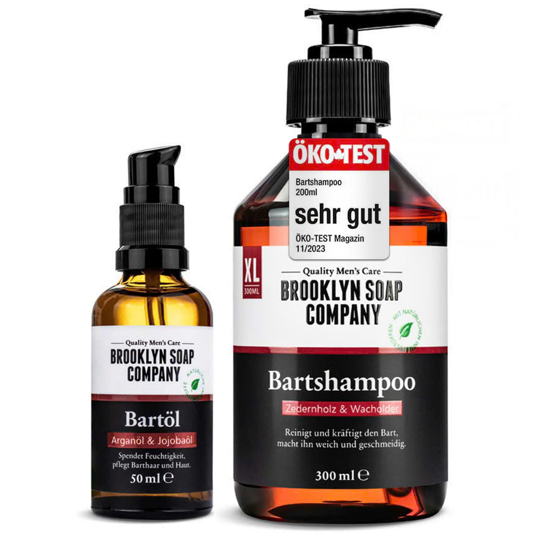 Bartpflege Set für Männer - Brooklyn Soap Company Beard Essentials Bundle - mit Bartöl 50 ml & Barts