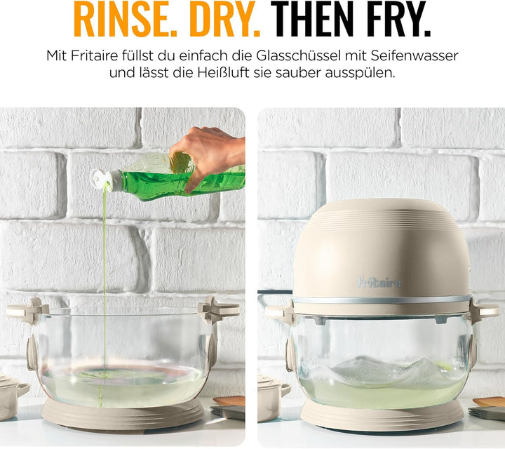 Fritaire Ungiftiger Glas-Airfryer™, 5L – 360° Sicht, Selbstreinigung, 400°F Heissluft-Vortex für gle