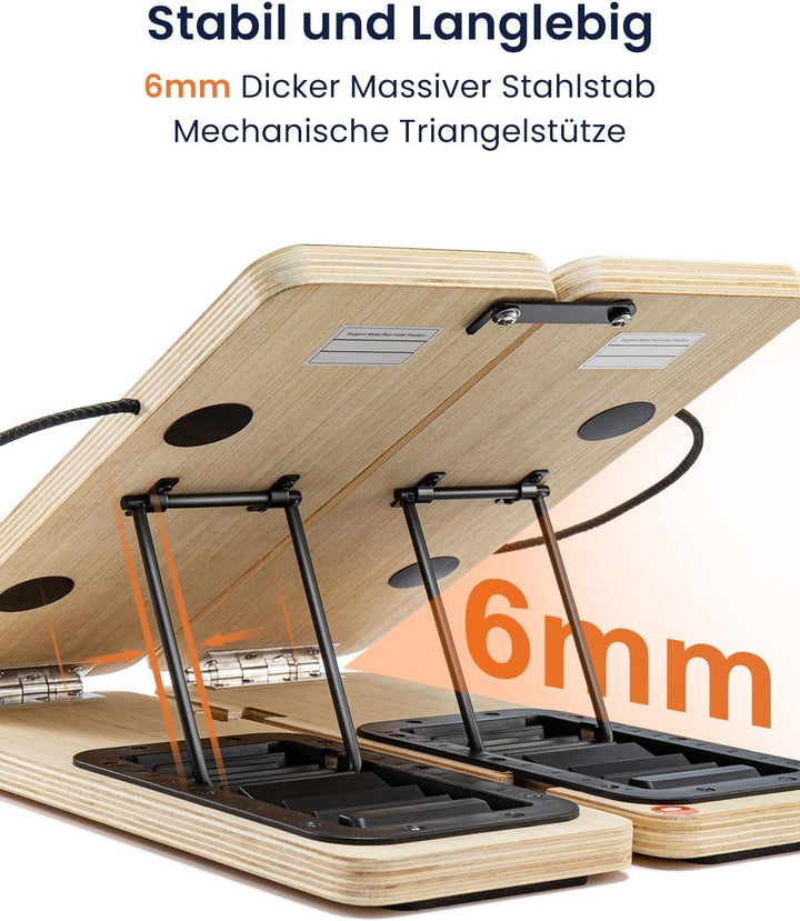 TOPIOM Schrägbrett aus Holz, Klapppbar Slant Board Schrägbrett für Kalbsdehnung, Stretch-Brett, 9 St