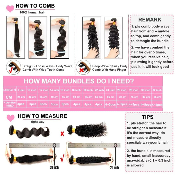 Huarisi 24 Inch Body Wave Bundles Human Hair Weave, 1 Bundle Brazilian Body Wave Hair Bundles for Bl
