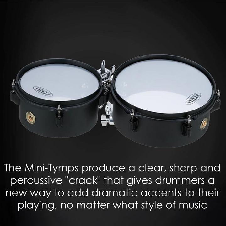 Tama MT68STBK Steel Mini-Tymp - 6"&amp; 8" - Black