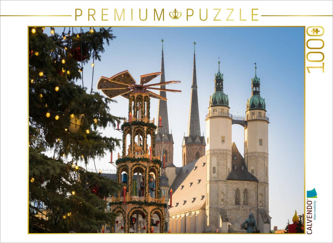CALVENDO Puzzle Hallescher Weihnachtsmarkt 1000 Teile Lege-Grösse 64 x 48 cm Foto-Puzzle Bild von Ma