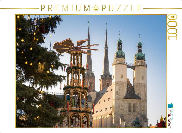 CALVENDO Puzzle Hallescher Weihnachtsmarkt 1000 Teile Lege-Grösse 64 x 48 cm Foto-Puzzle Bild von Ma