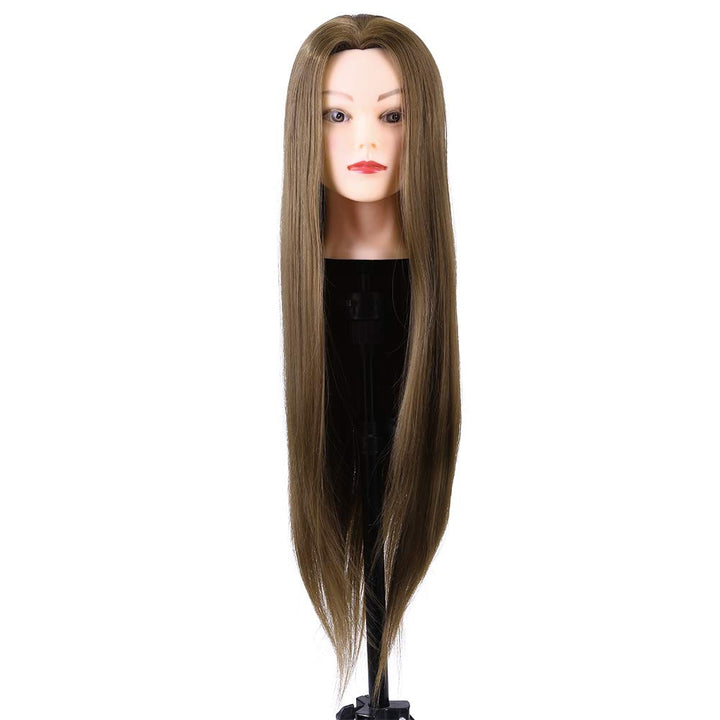Übungskopf, 61 cm, Friseur-Trainingskopf mit Tischklemme, Ständer, weiches synthetisches Fasermateri