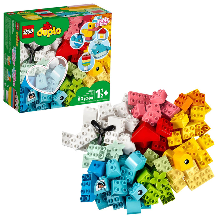LEGO DUPLO 10909 Classic Heart Box Bauspielzeug-Set für Kleinkinder, Jungen und Mädchen ab 18 Monate