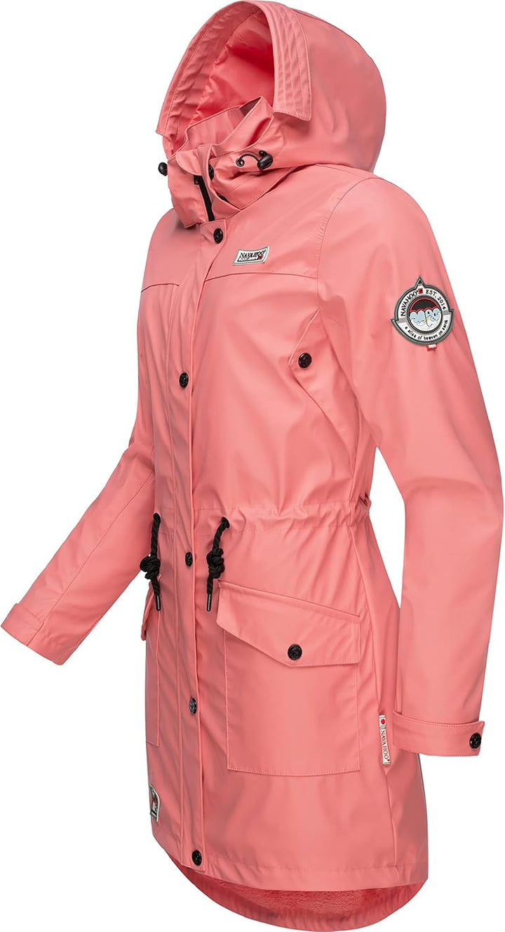 Navahoo Damen wasserdichter gefütterter Regenmantel Deike M Rose Coral, M Rose Coral