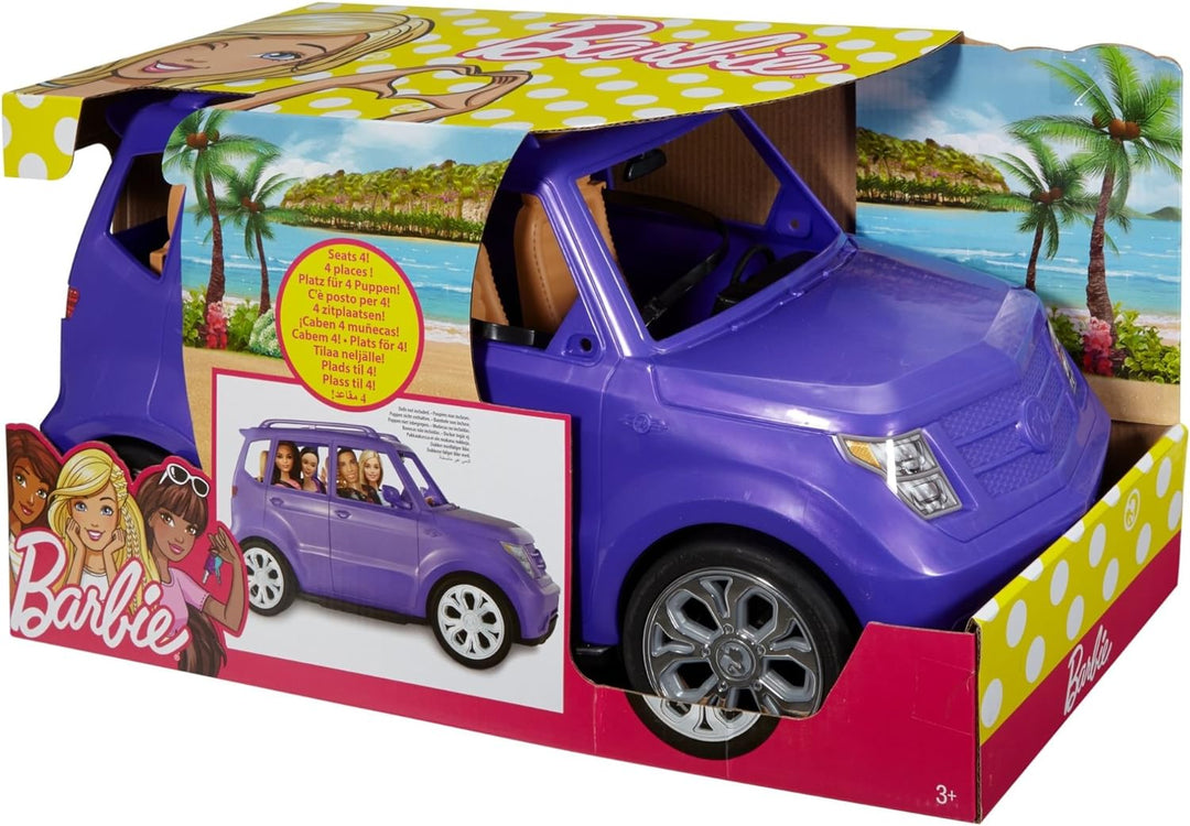 Barbie DVX58 - Geländewagen mit brauner Innenausstattung, rollende Räder, genügend Platz für 4 Puppe
