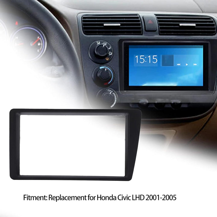 Qiilu Doppel-DIN-Installations-Dash-Kit, 2-DIN-Radio-Stereo-Armaturenbrett-Rahmenverkleidung, Ersatz