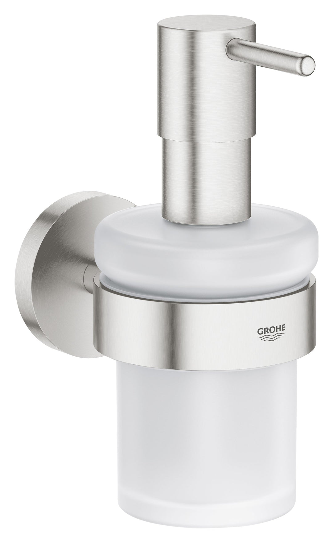 Grohe Essentials Seifenspender mit Halter, supersteel, 1 Stück, 40448DC1, Seifenspender mit Halter