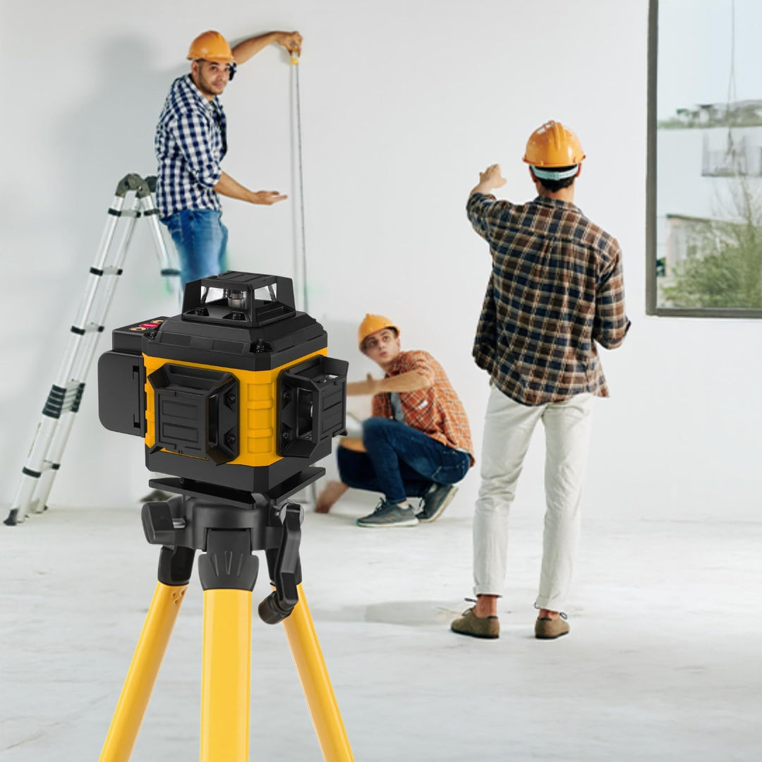 Kreuzlinienlaser 4D 16 Linien, 4x 360° Linienlaser/Kreuzlaser Grün Selbstnivellierend, Laser Wasserw