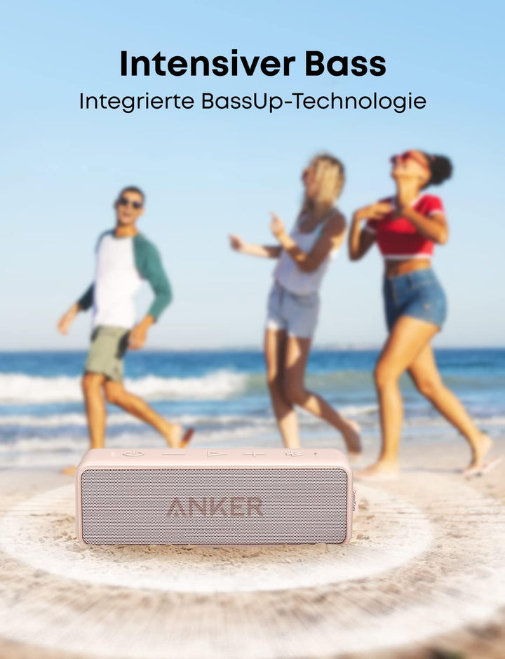Anker Soundcore 2 Portable Bluetooth Speaker with 12W Stereo Sound, BassUp, IPX7 Waterproof, 24-Hour
