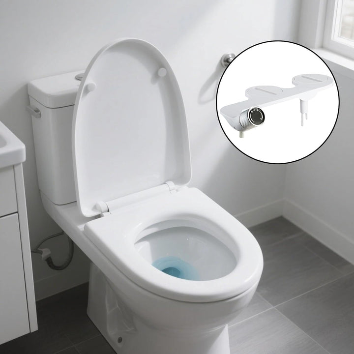 Wc Dusche, Einhand-Duscharmatur mit Zwei Strahldüsen Bidet Aufsatz für Toilette, Einstellbarer Wasse